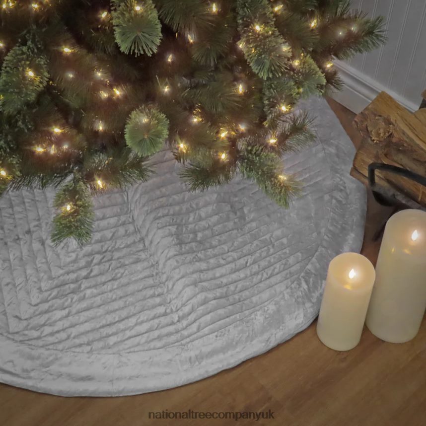 decoration | National Tree Company 60\ HGTV Home Collection Quilted Velvet Tree Skirt Silver F2L4F576